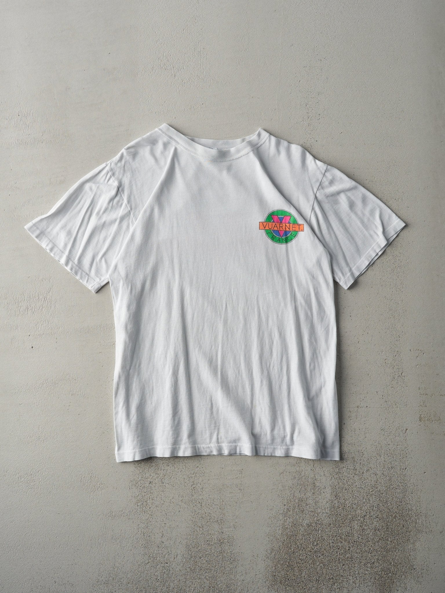 Vintage 90s White Vuarnet France Neon Logo Tee (S)
