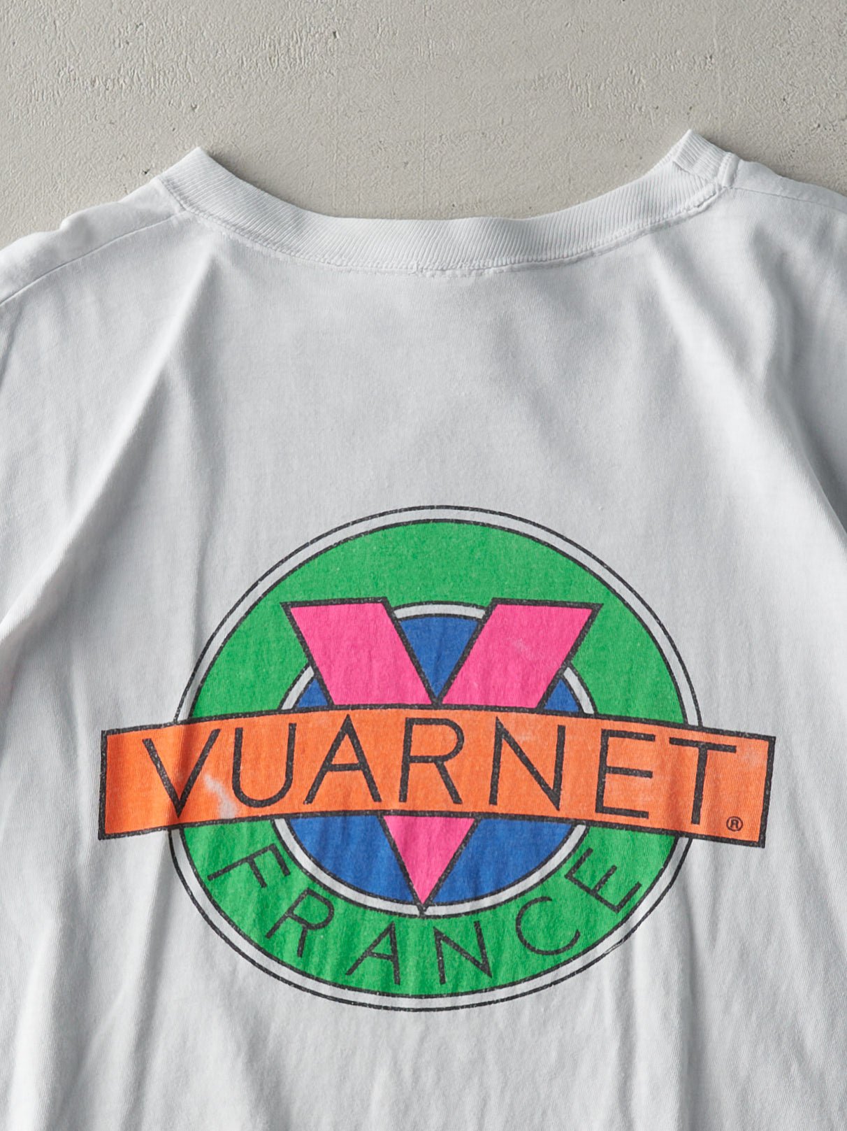 Vintage 90s White Vuarnet France Neon Logo Tee (S)