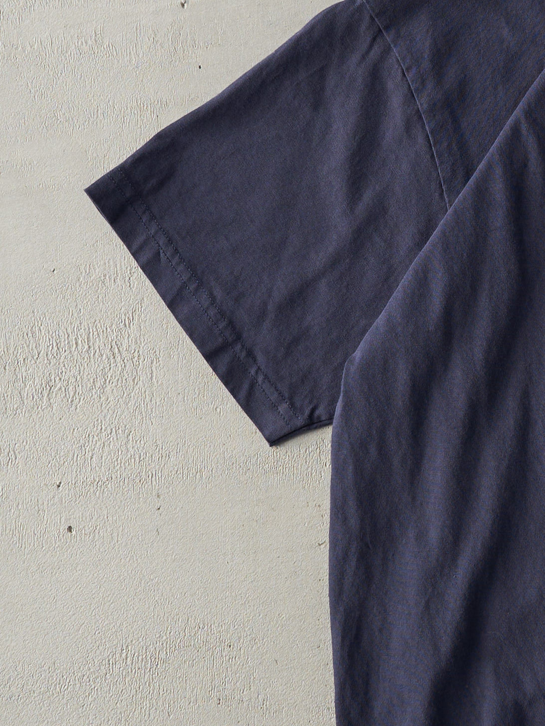 Vintage 90s Navy Blue TTC Embroidered Logo Tee (M)