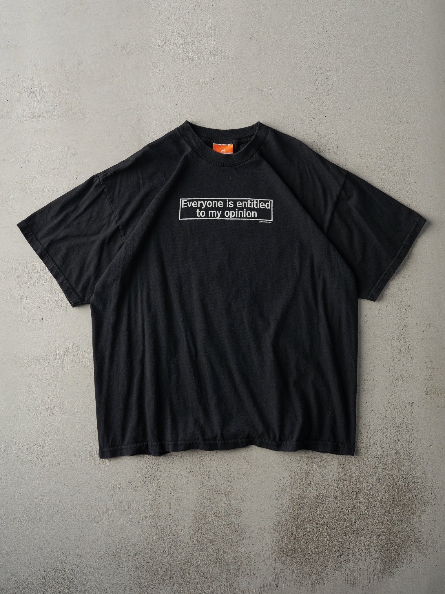 Vintage Y2K Black "Everyone Is Entitled To My Opinion" Tee (M)