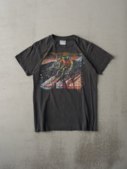 Vintage 90s Faded Black Skiing Graphic Single Stitch Tee (S)