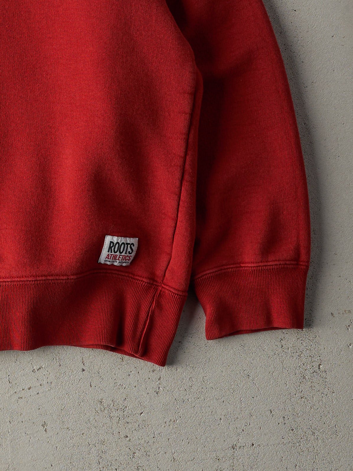 Vintage 90s Red Roots Athletics Quarter Zip Boxy Crewneck (XL)