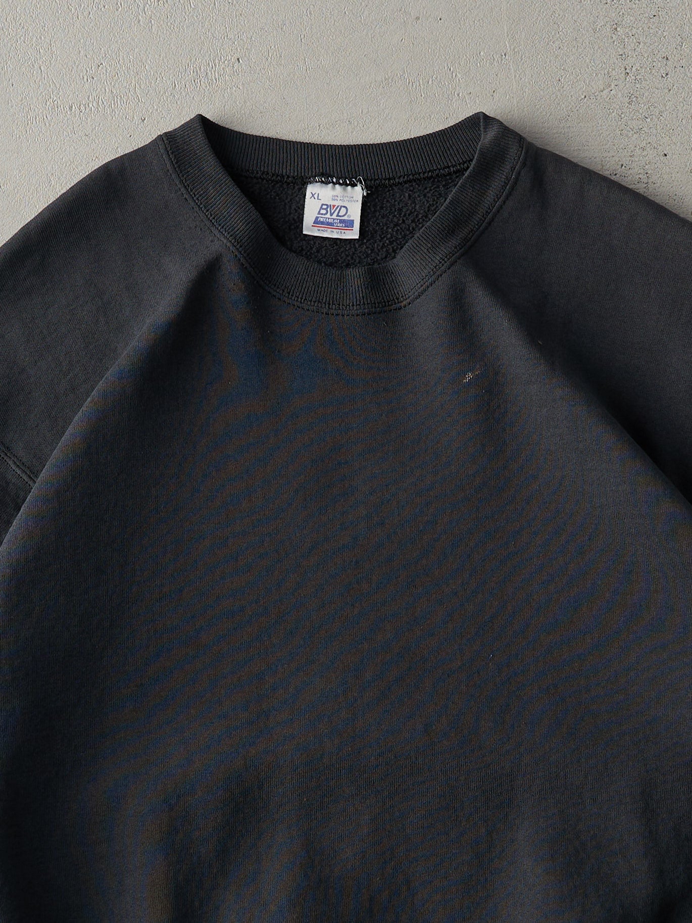 Vintage 90s Faded Black Blank Crewneck (M)