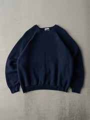 Vintage 80s Navy Blue Blank Crewneck (M)