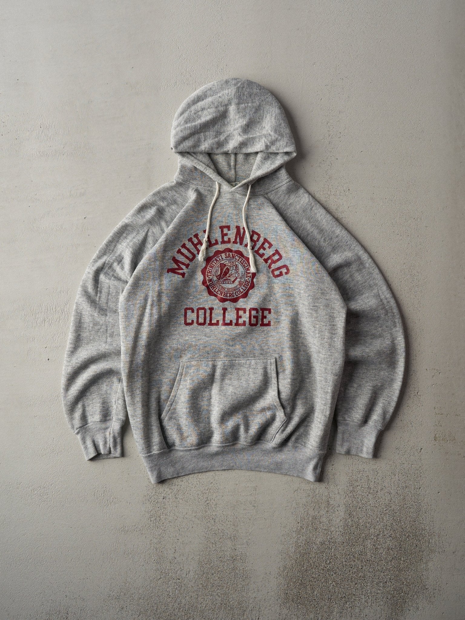 Vintage 80s Heather Grey Champion Muhlenberg College Hoodie (M)