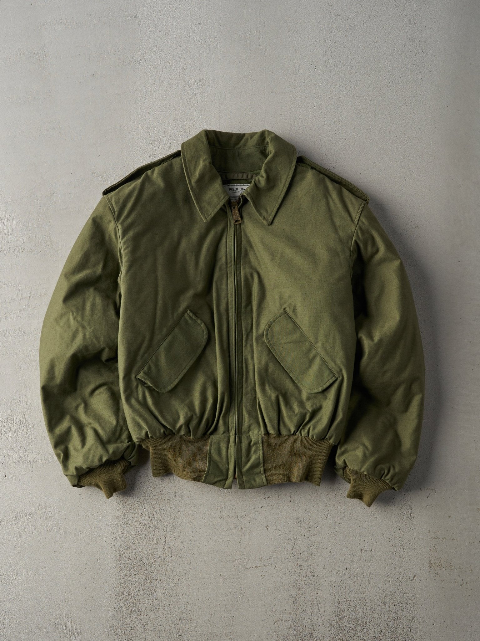 Vintage 80s Army Green Alpha Industries Flight Bomber Jacket (S/M)