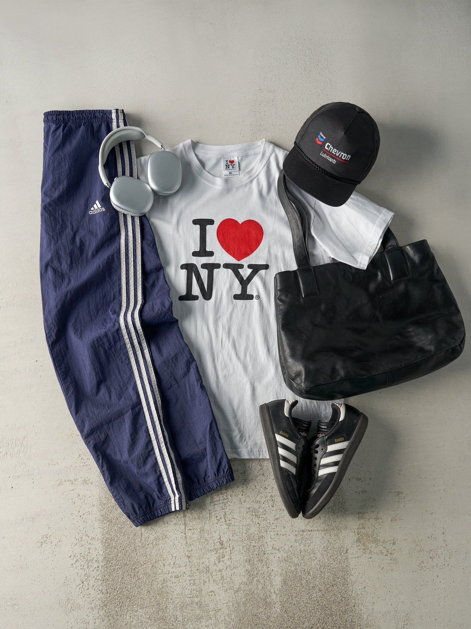 Vintage 90s Navy Blue Adidas Track Pants (32x29.5)