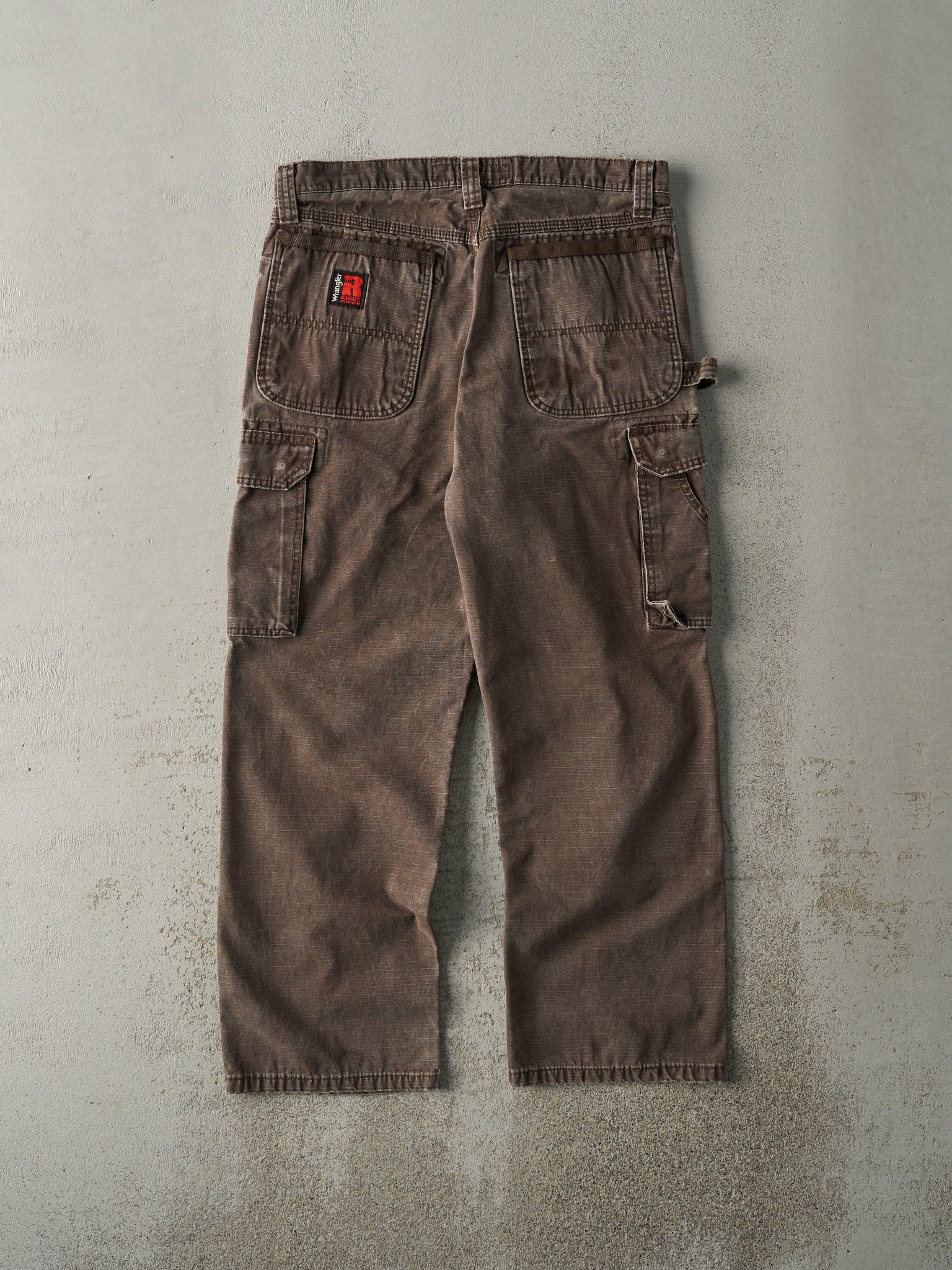 Vintage 90s Brown Wrangler Riggs Ripstop Carpenter Pants (33x28.5)