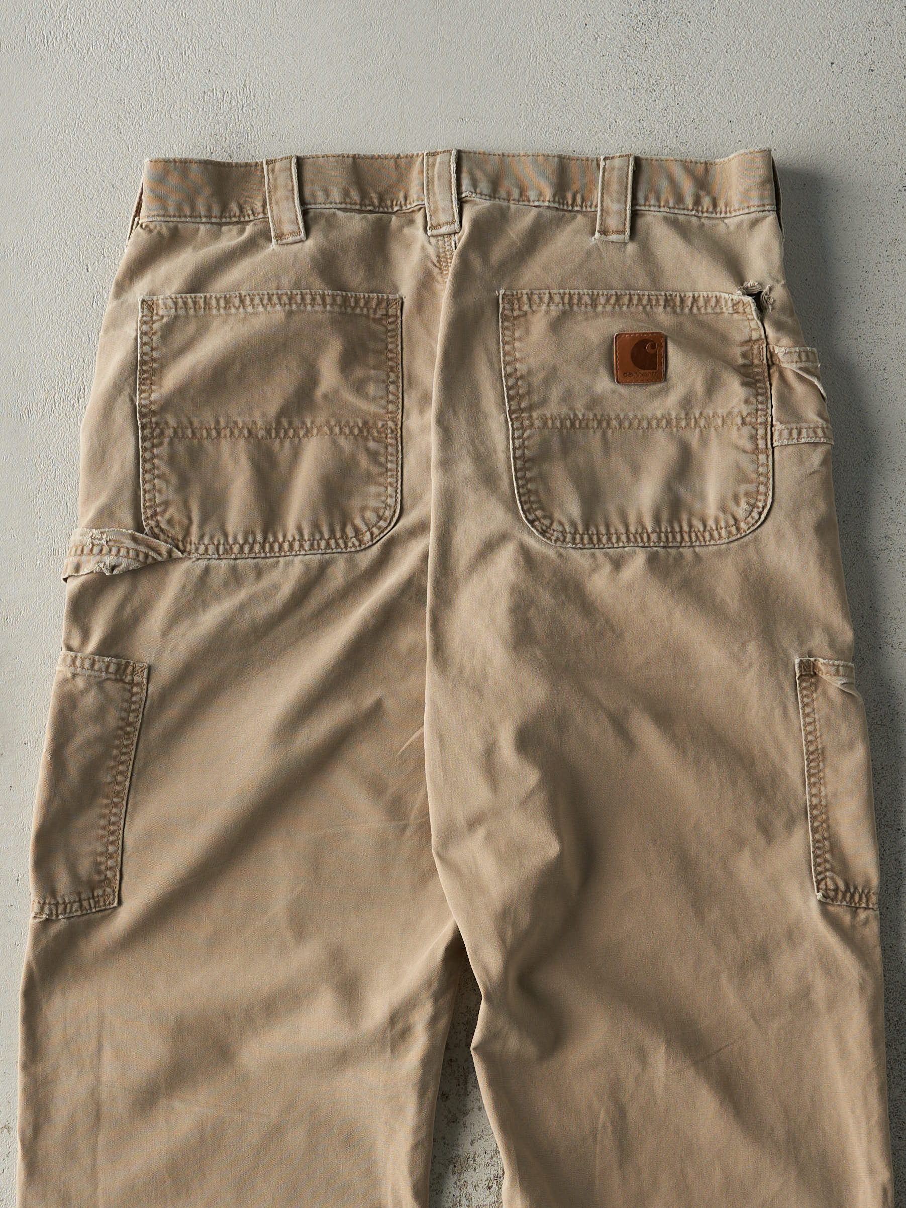 Vintage Y2K Beige Carhartt Dungaree Fit Lightweight Carpenter Pants (33x31)
