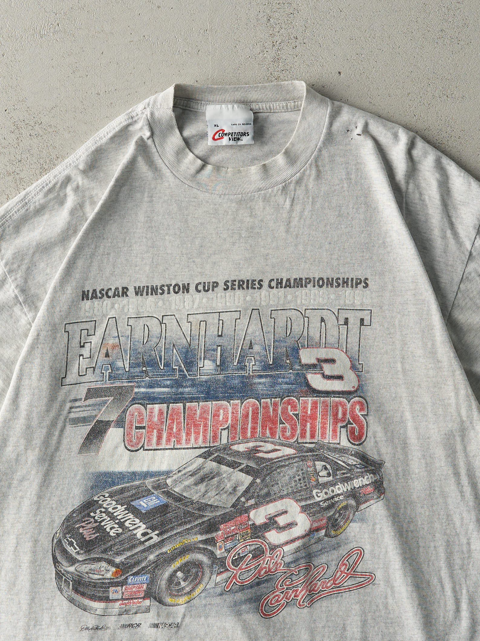 Vintage 90s Heather Grey Dale Earnhardt Nascar Racing Tee (L)