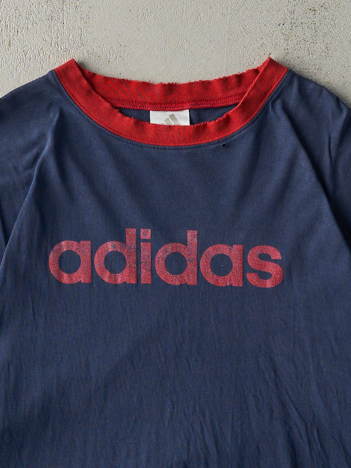 Vintage Y2K Navy Blue & Red Adidas Tee (L)