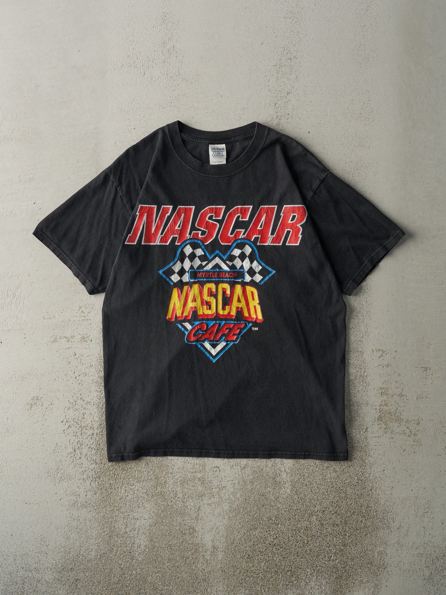 Vintage Y2K Black Nascar Cafe Myrtle Beach Tee (M)