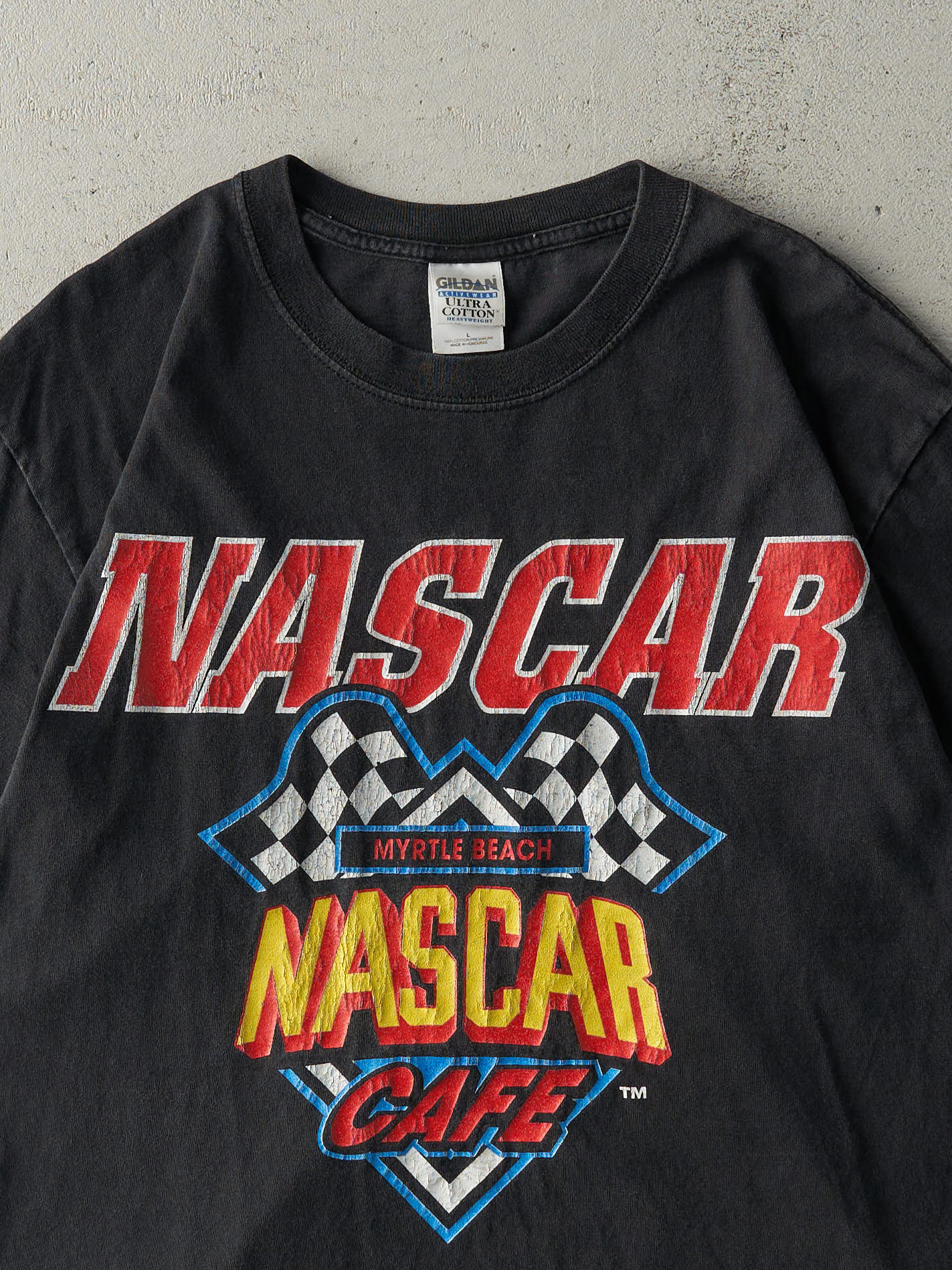 Vintage Y2K Black Nascar Cafe Myrtle Beach Tee (M)