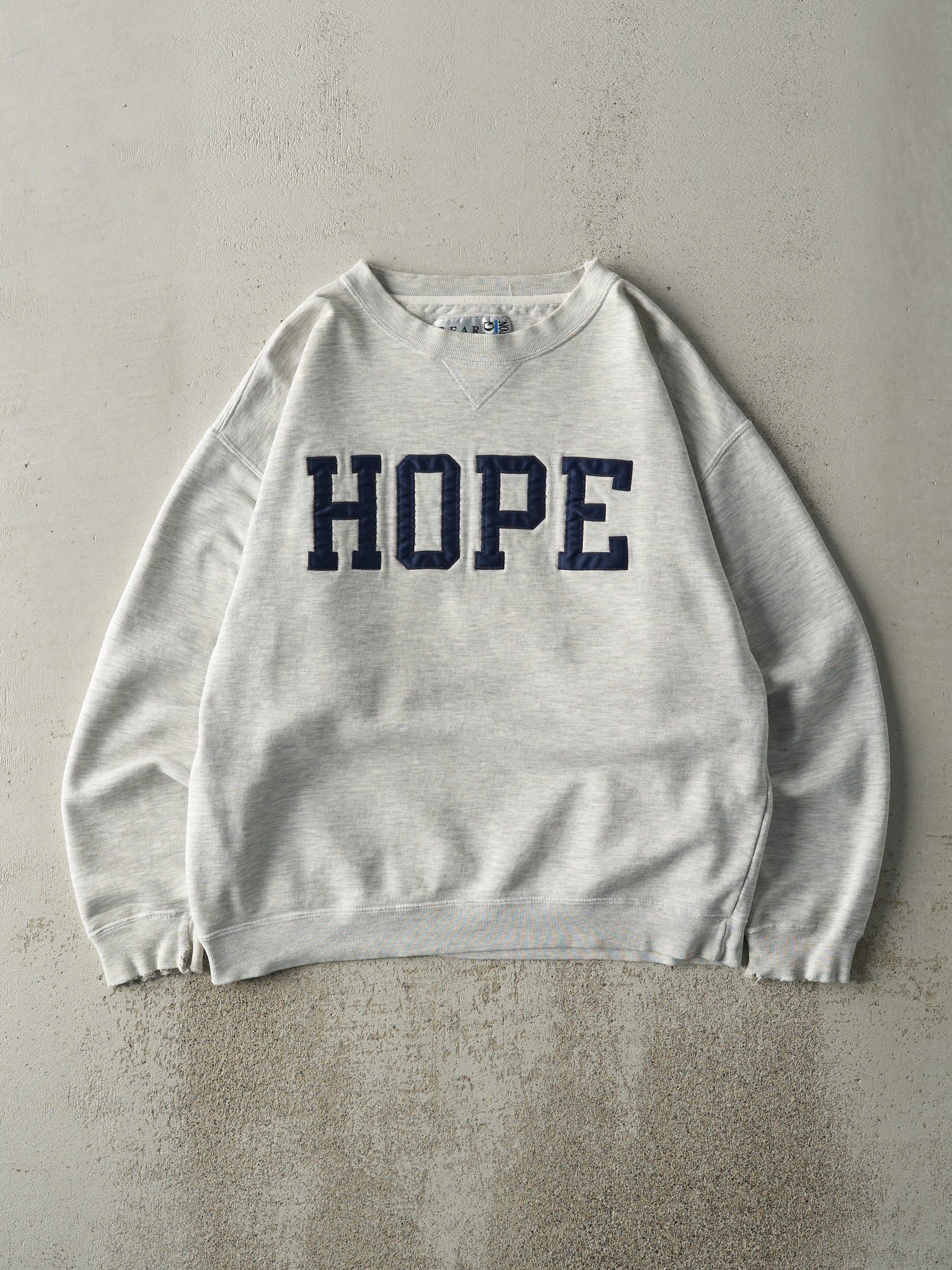 Vintage 90s Heather Grey Hope College Boxy Crewneck (M/L)