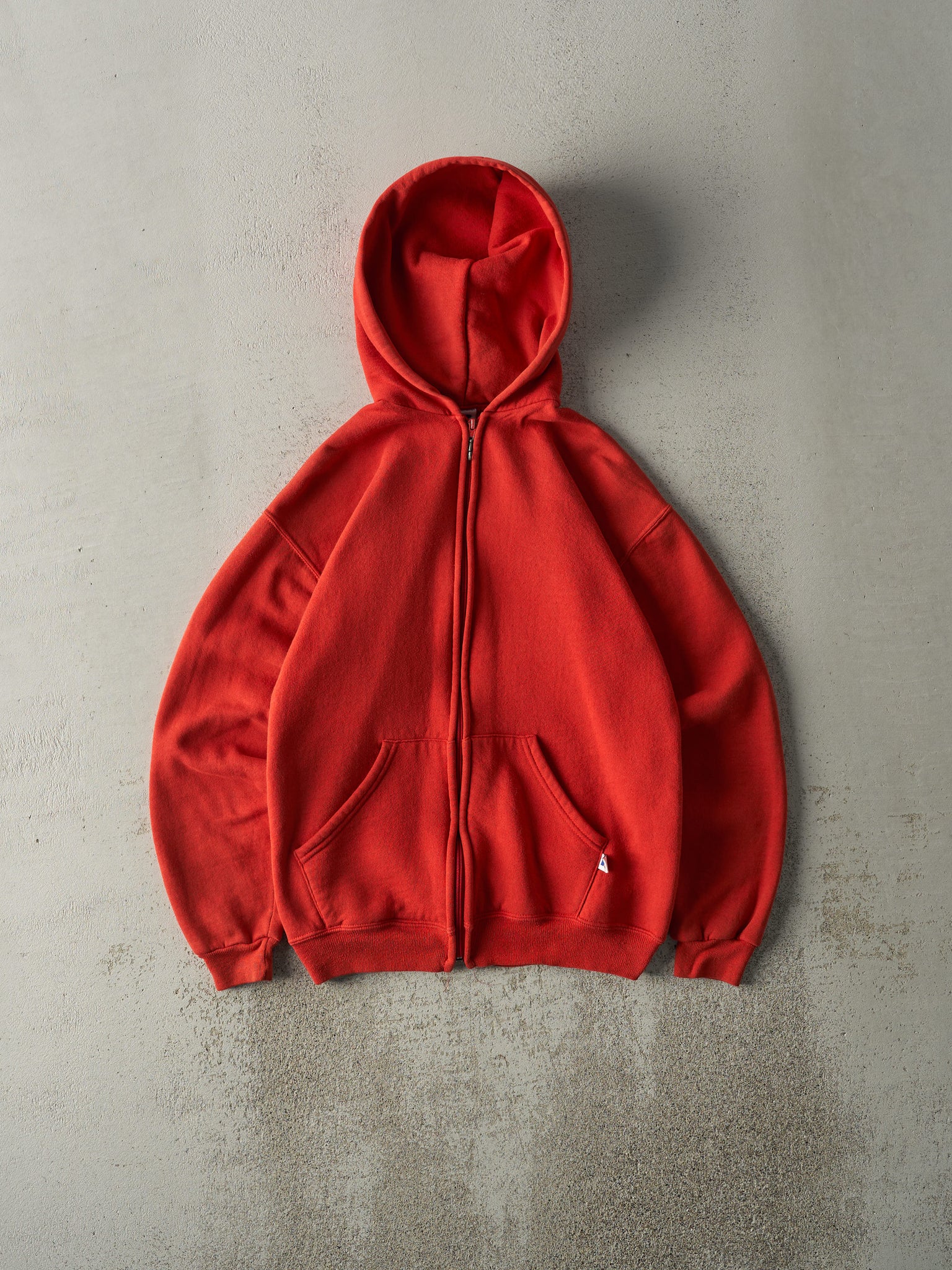 Vintage 90s Red Zip Up Russell Athletics Hoodie (S)