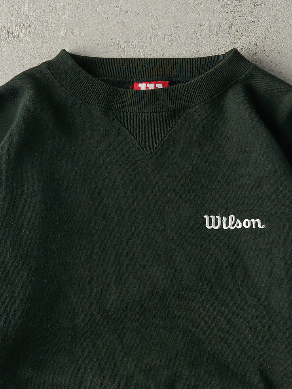 Vintage 90s Forest Green Embroidered Wilson Crewneck (M)