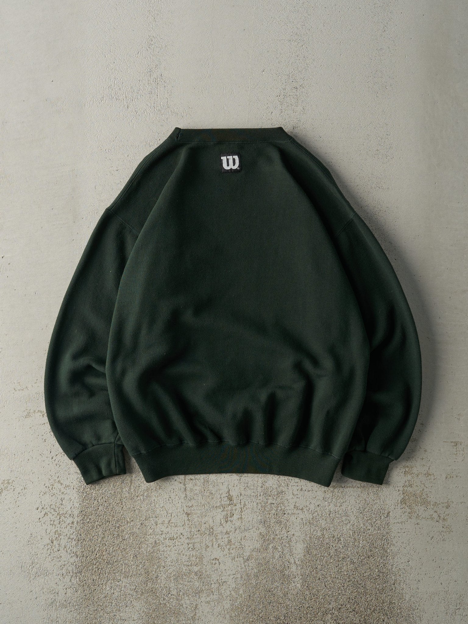 Vintage 90s Forest Green Embroidered Wilson Crewneck (M)