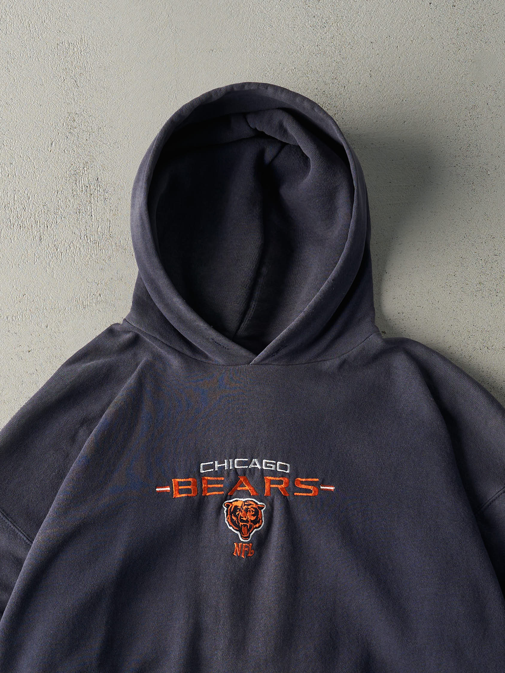 Vintage 90s Sun Faded Navy Blue Chicago Bears Hoodie (XL/XXL)