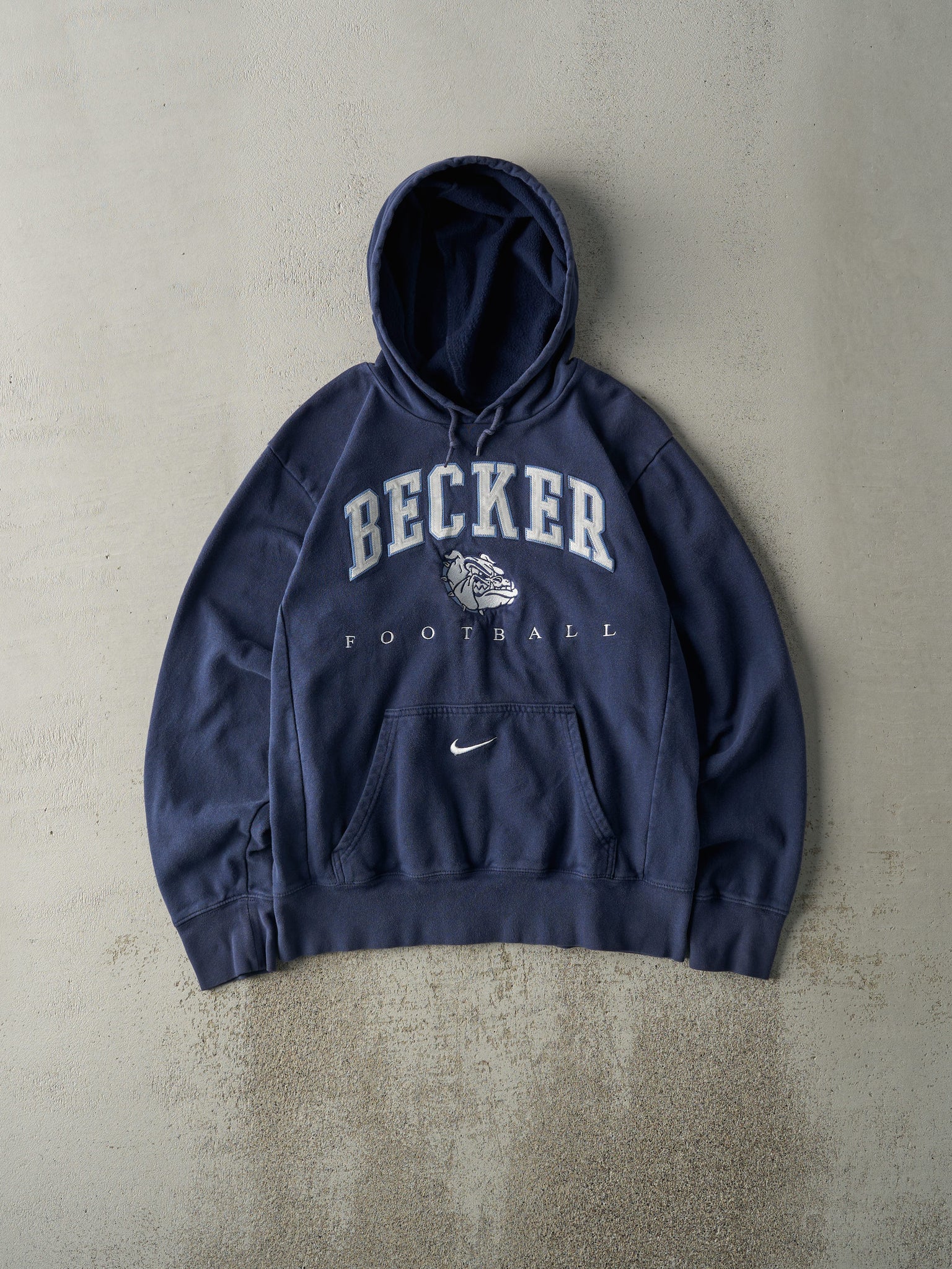 Vintage Y2K Navy Blue Becker Football Nike Swoosh Hoodie (M)