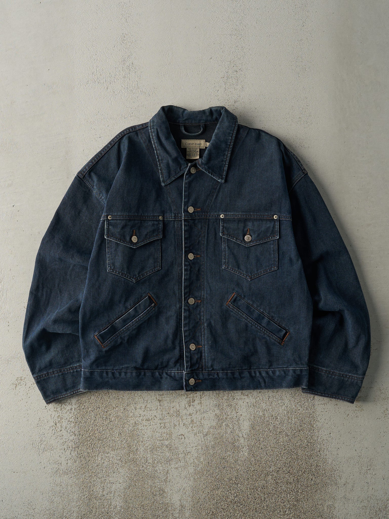 Vintage 90s Dark Wash Calvin Klein Jean Jacket (M/L)