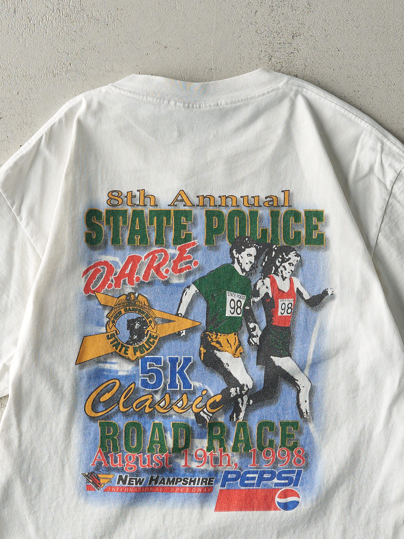 Vintage 98' White D.A.R.E. 5K Road Race Tee (M)