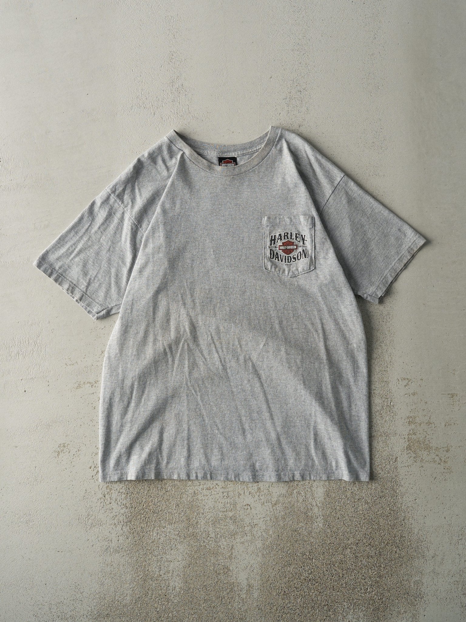 Vintage 07' Grey Frederick MD Harley Davidson Pocket Tee (M/L)