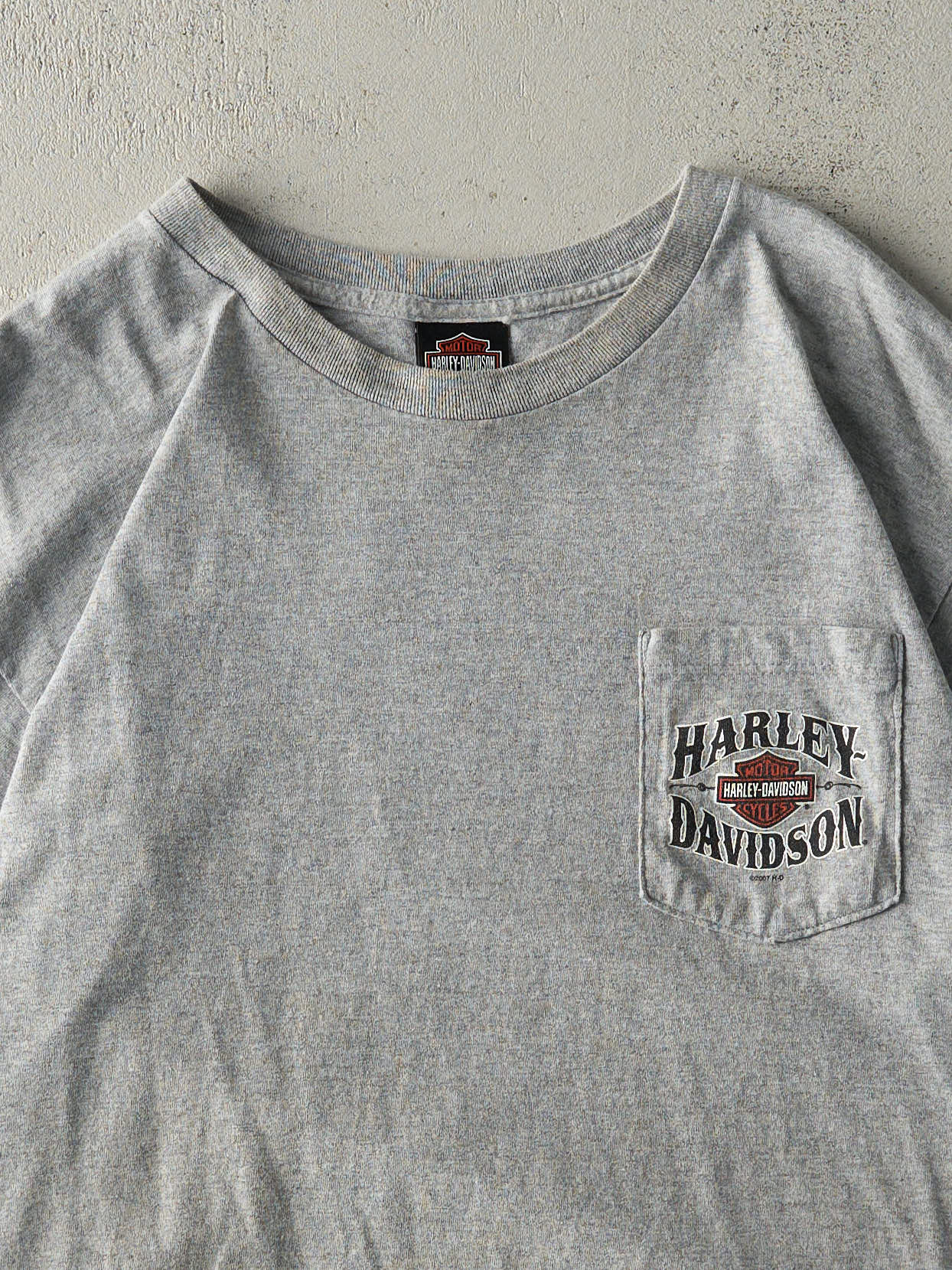 Vintage 07' Grey Frederick MD Harley Davidson Pocket Tee (M/L)