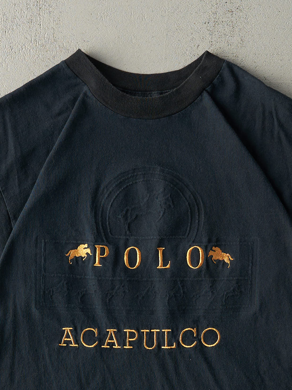 Vintage 90s Faded Black Polo Acapulco Bootleg Tee (M)