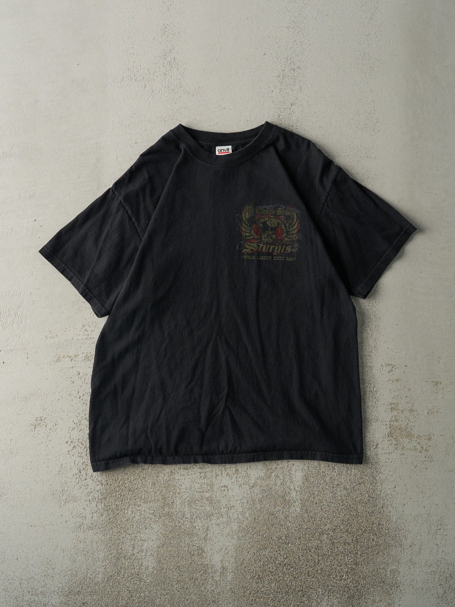 Vintage Y2K Black Sturgis Full Throttle Saloon Tee (M/L)