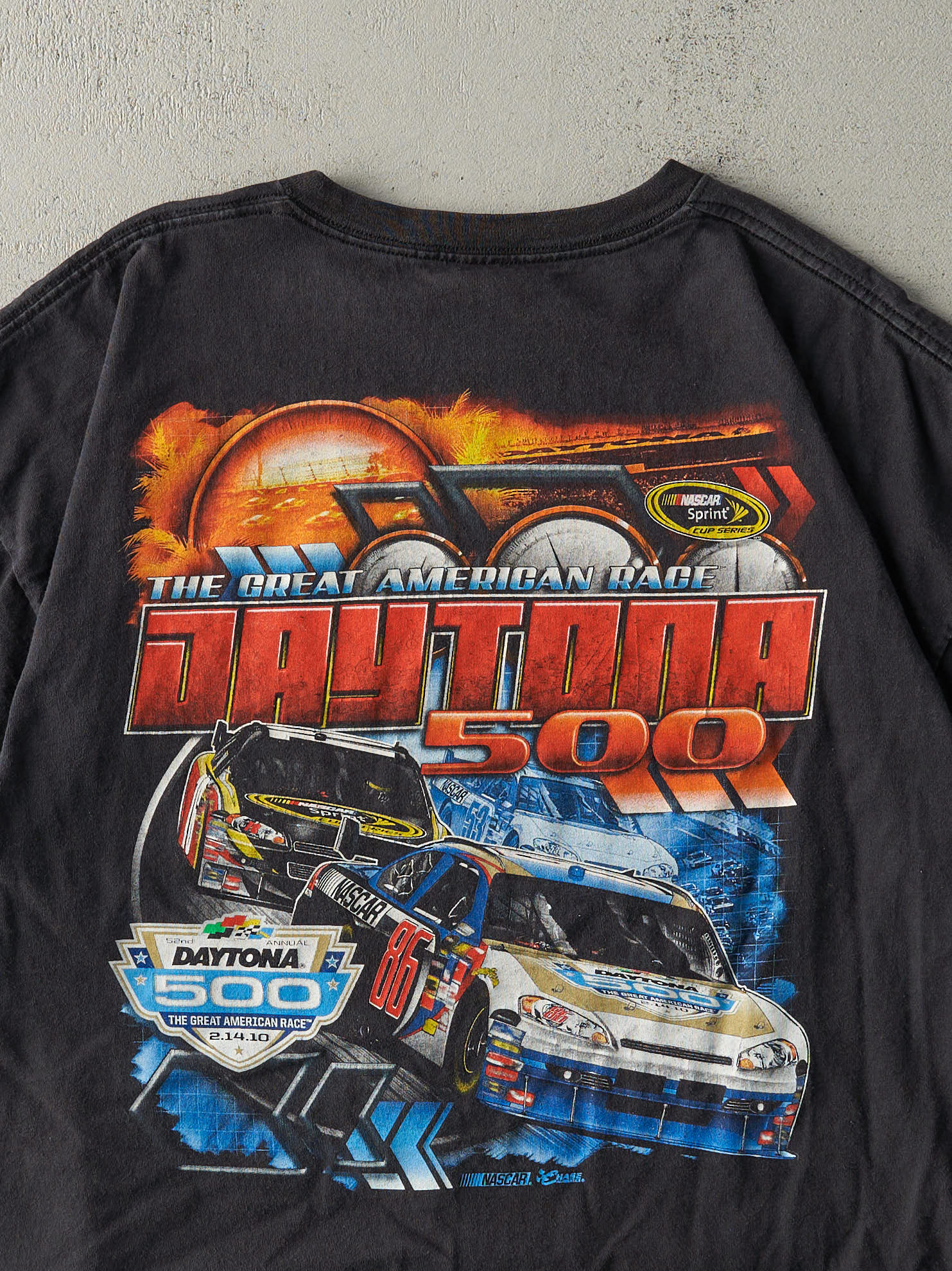 Vintage 10' Black Daytona 500 Cropped Tee (M)