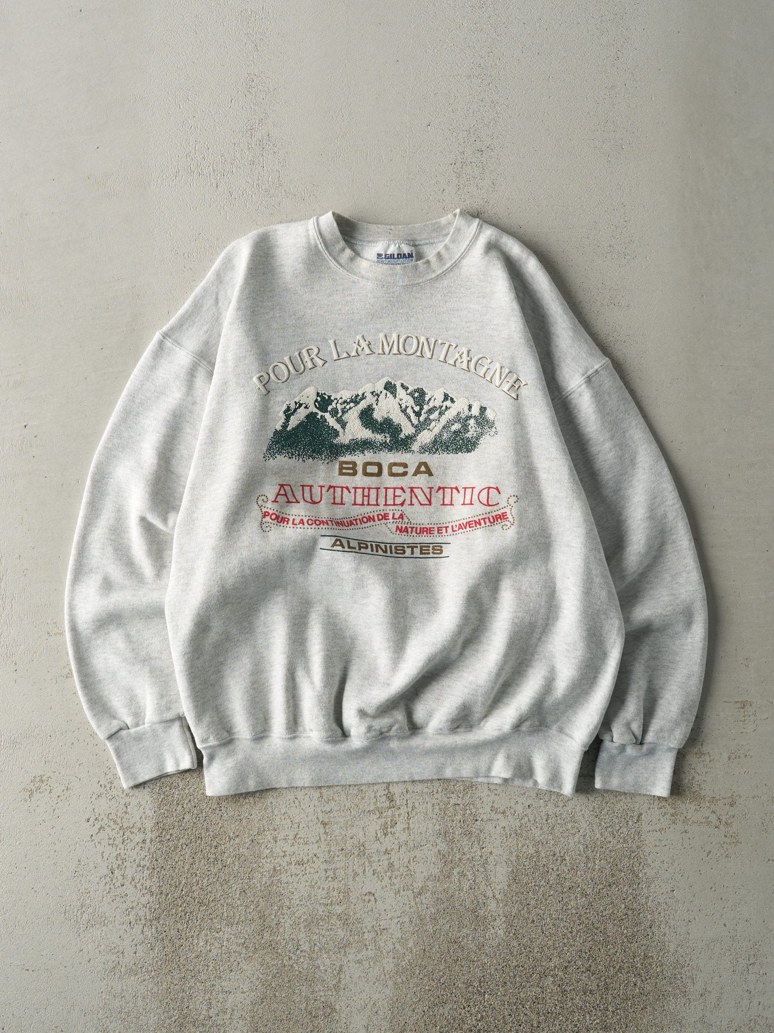 Vintage 90s Heather Grey Boca Crewneck (L)