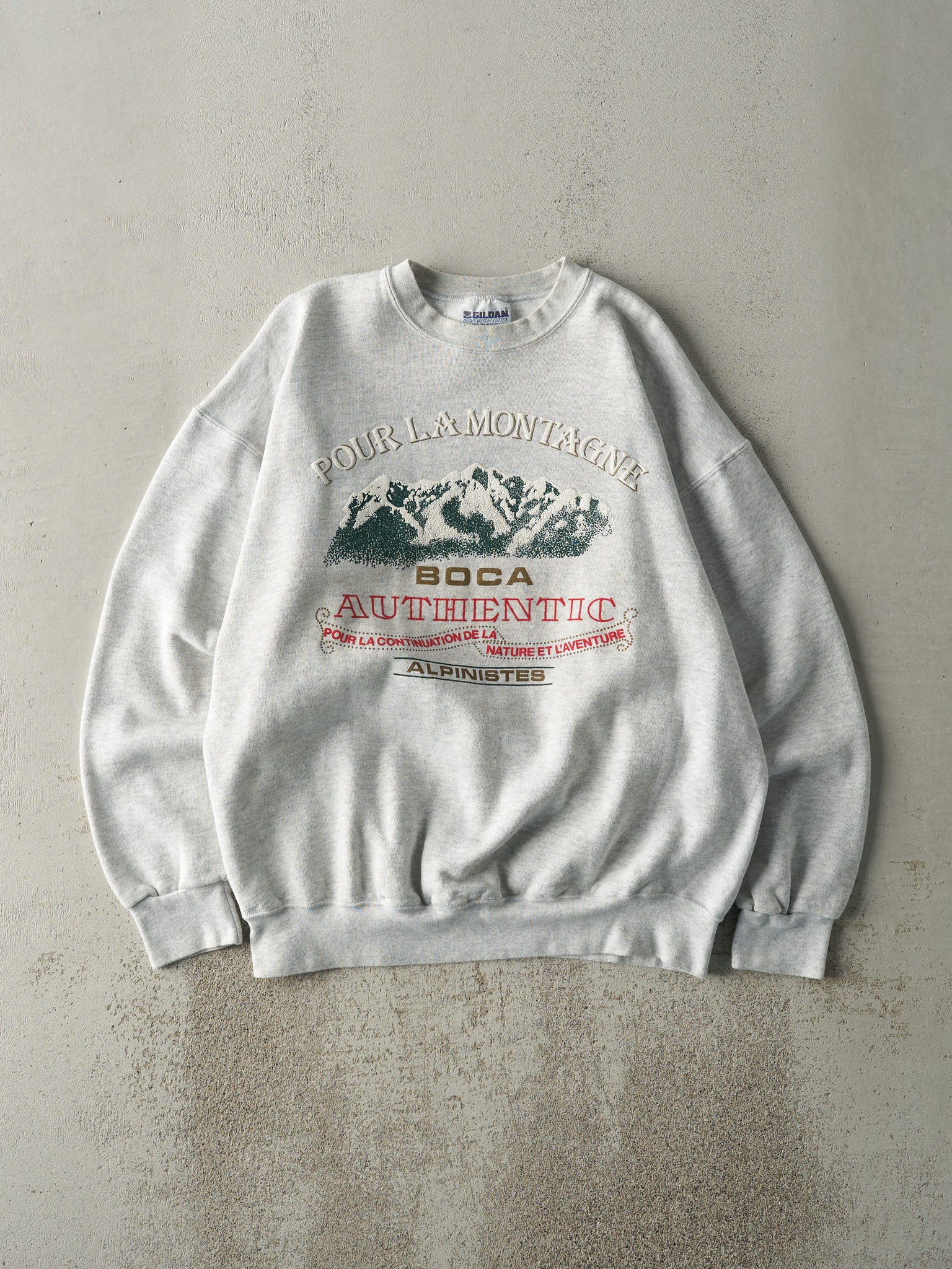 Vintage 90s Heather Grey Boca Crewneck (L)