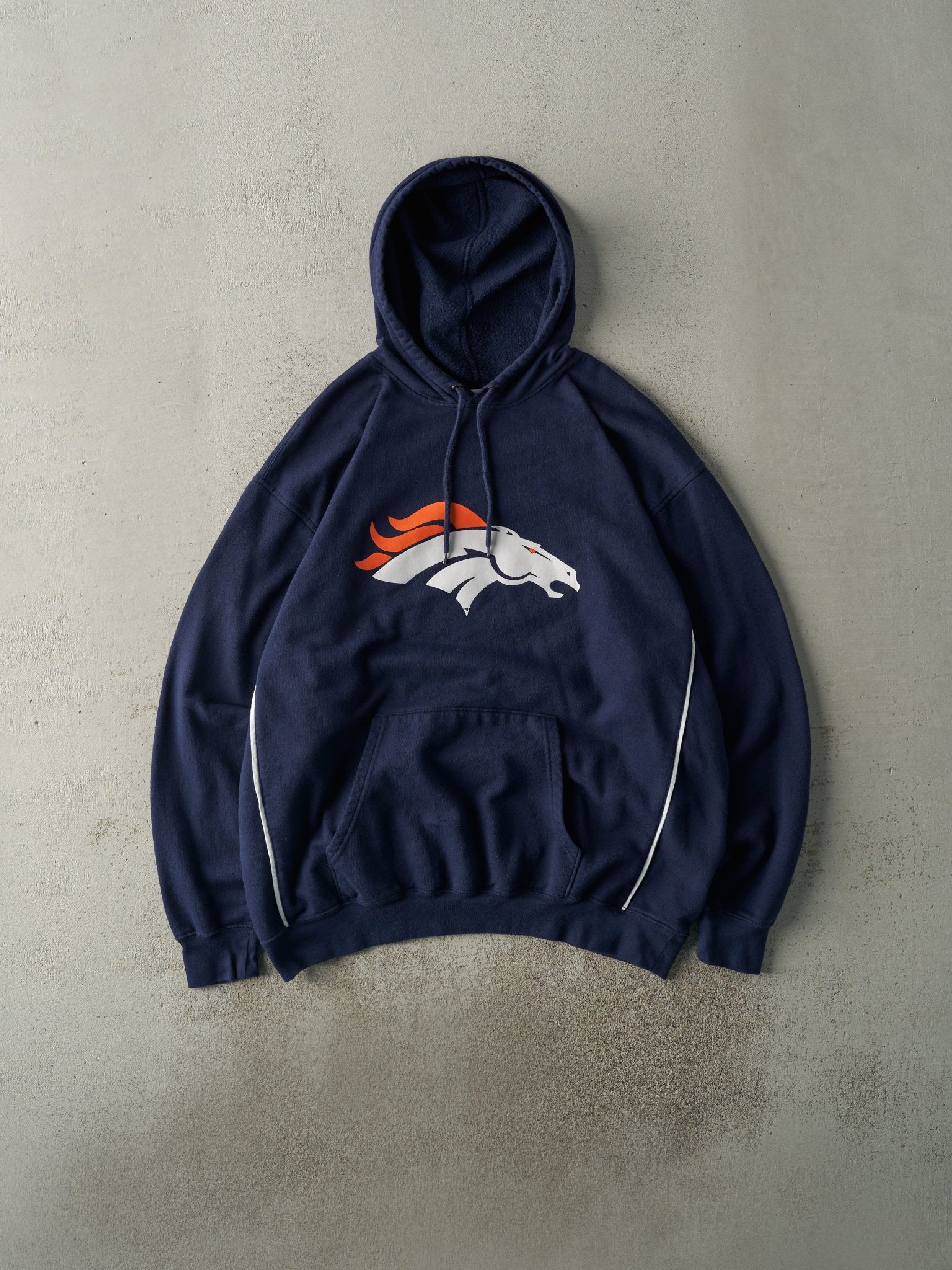 Vintage Y2K Navy Blue Denver Broncos Hoodie (L/XL)