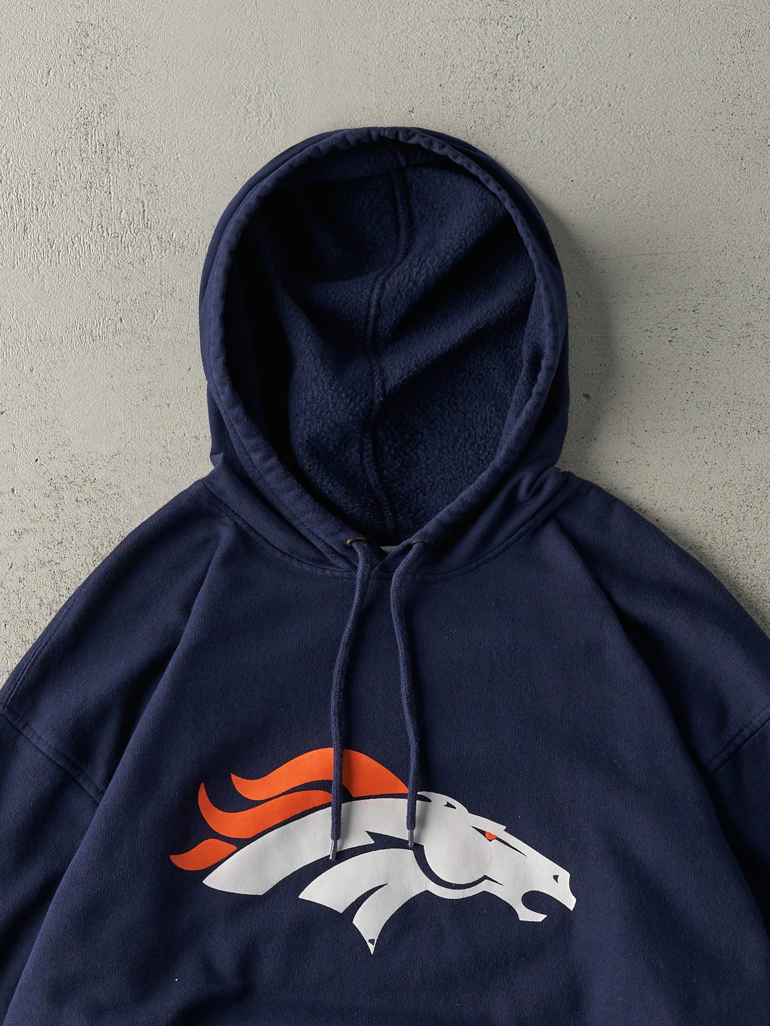 Vintage Y2K Navy Blue Denver Broncos Hoodie (L/XL)