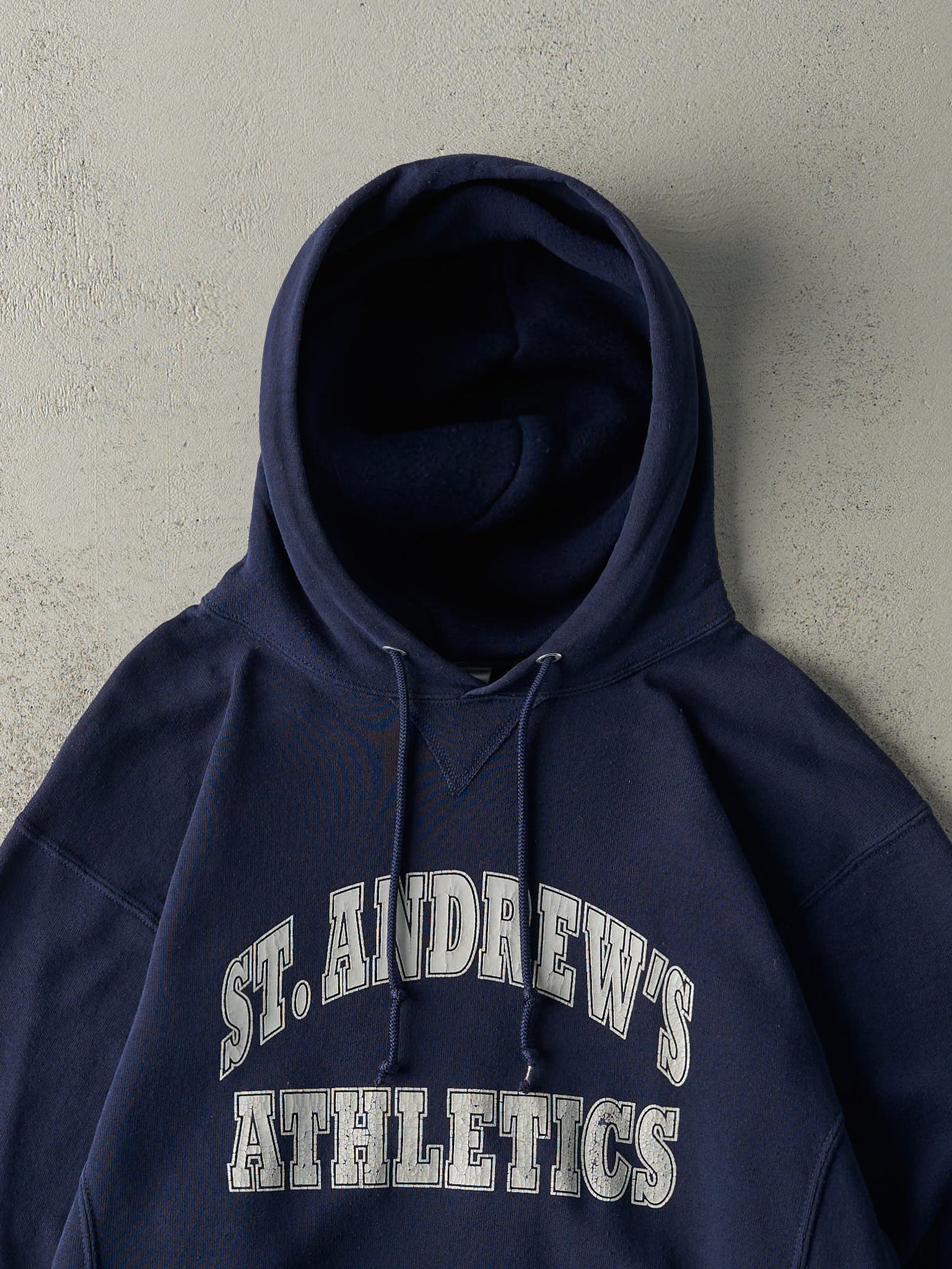 Vintage Y2K Navy Blue St. Andrews Athletics Russell Athletics Hoodie (M)