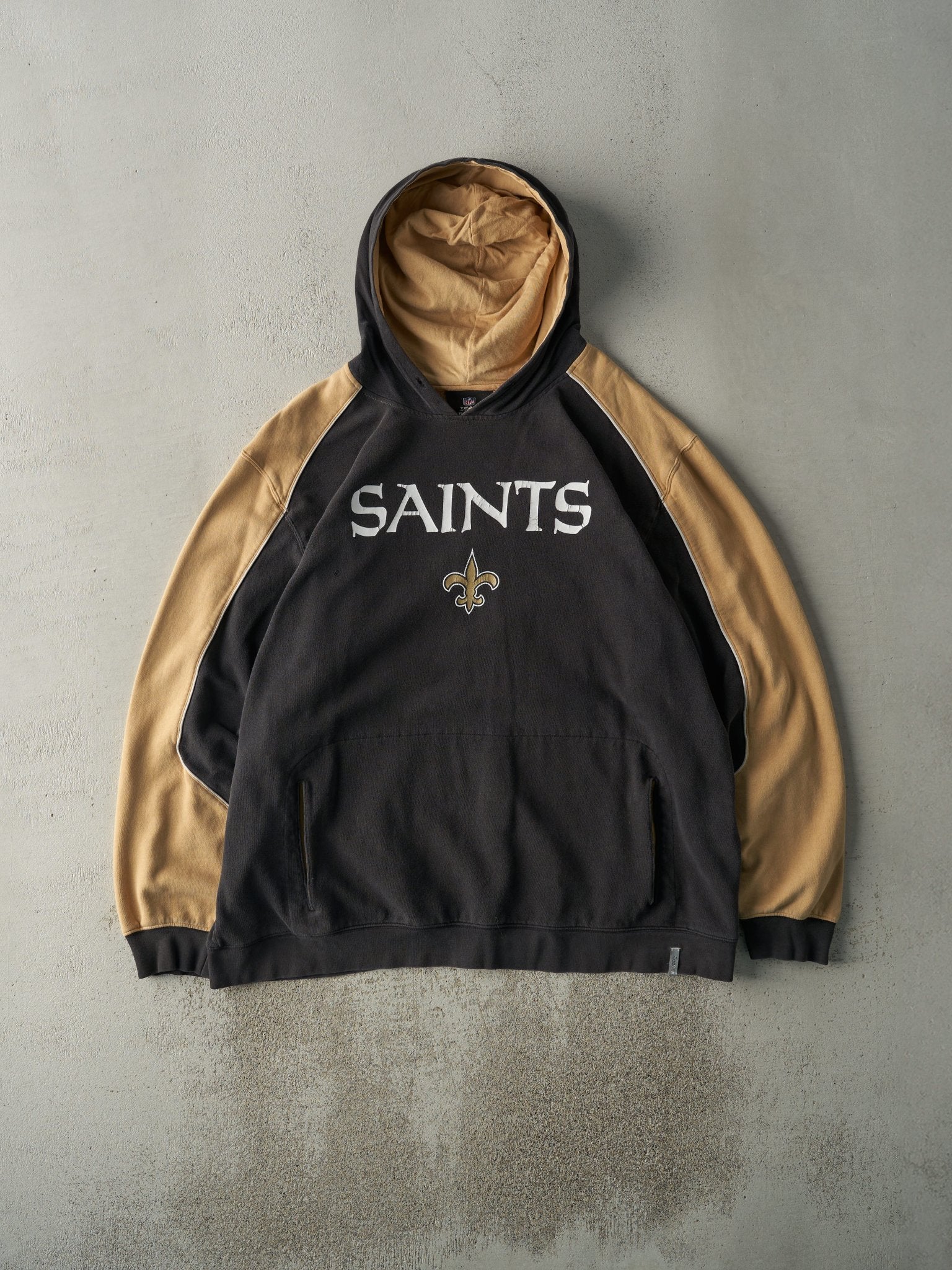 Vintage Y2K Black & Beige New Orleans Saints Hoodie (XXL)