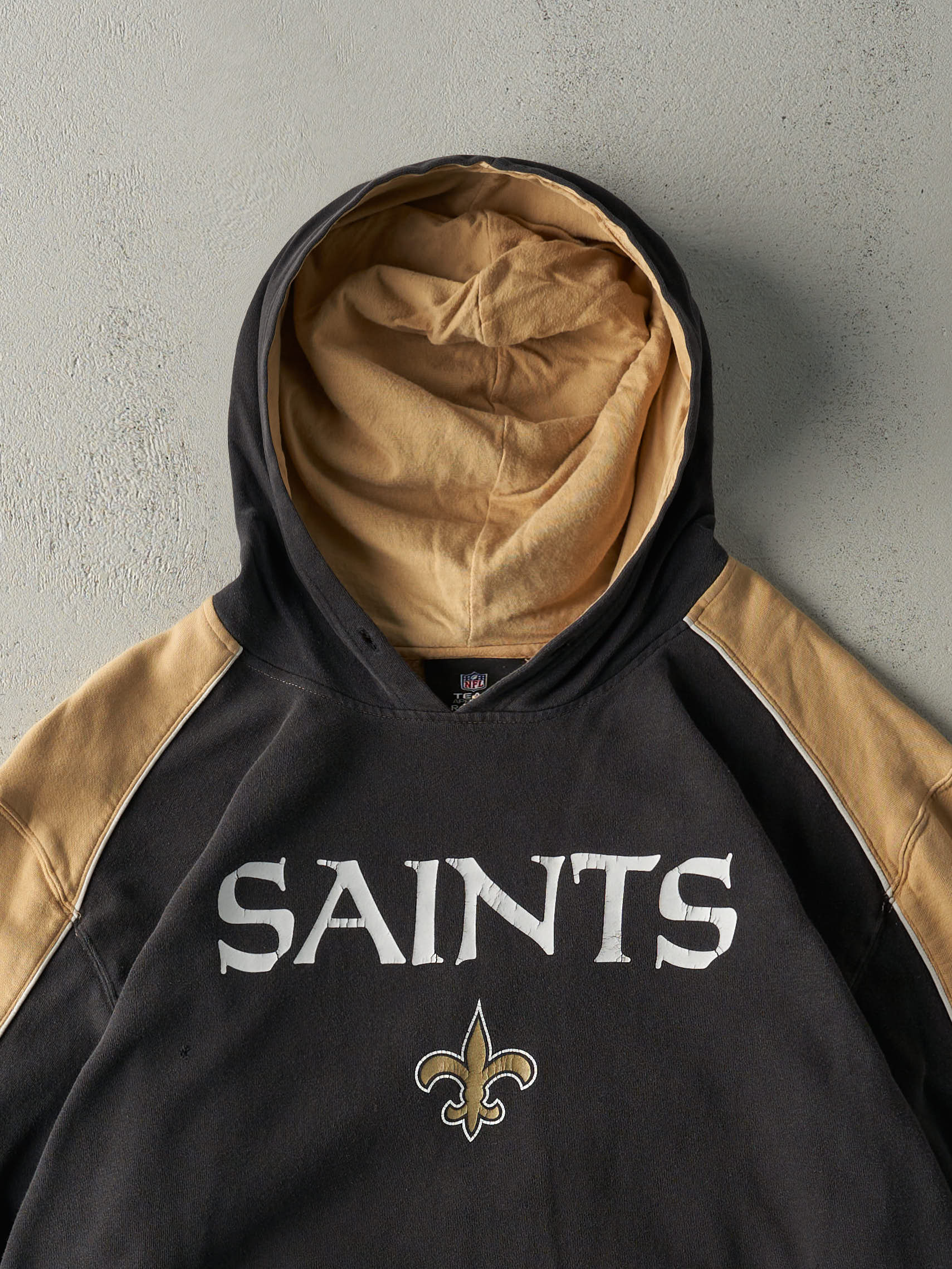 Vintage Y2K Black & Beige New Orleans Saints Hoodie (XXL)