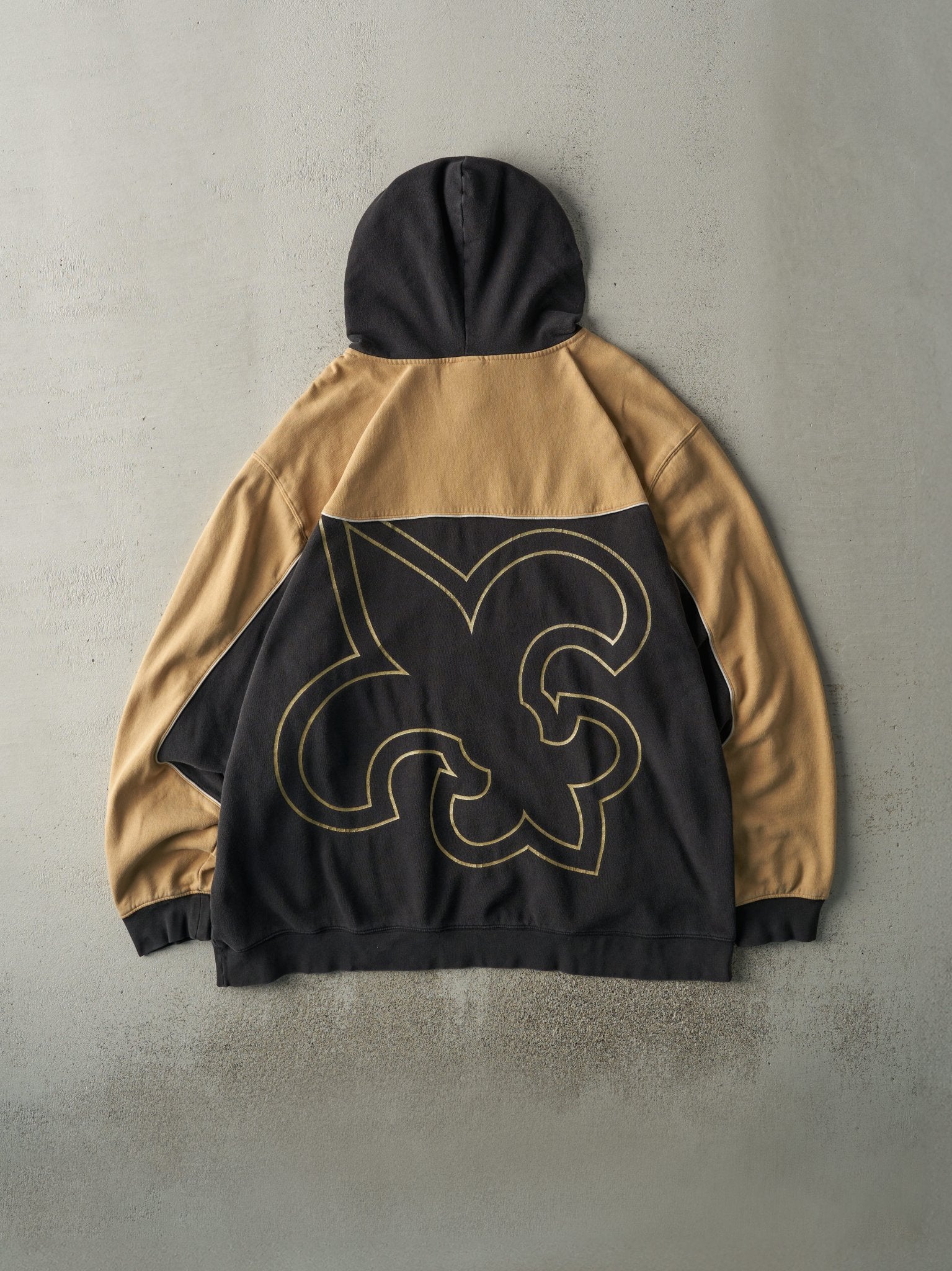 Vintage Y2K Black & Beige New Orleans Saints Hoodie (XXL)