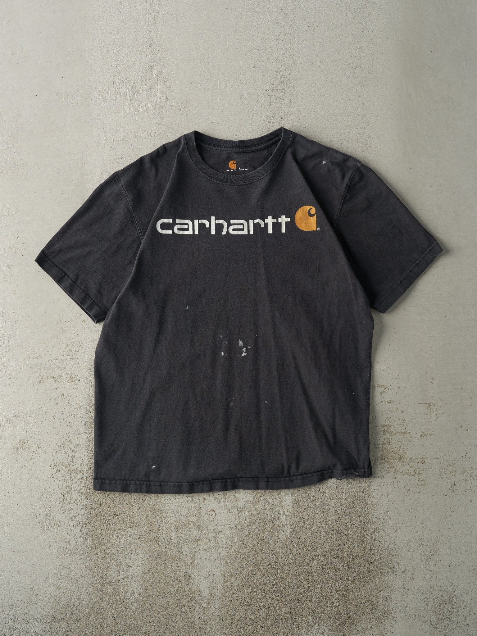 Vintage Y2K Black Carhartt Logo Tee (L)