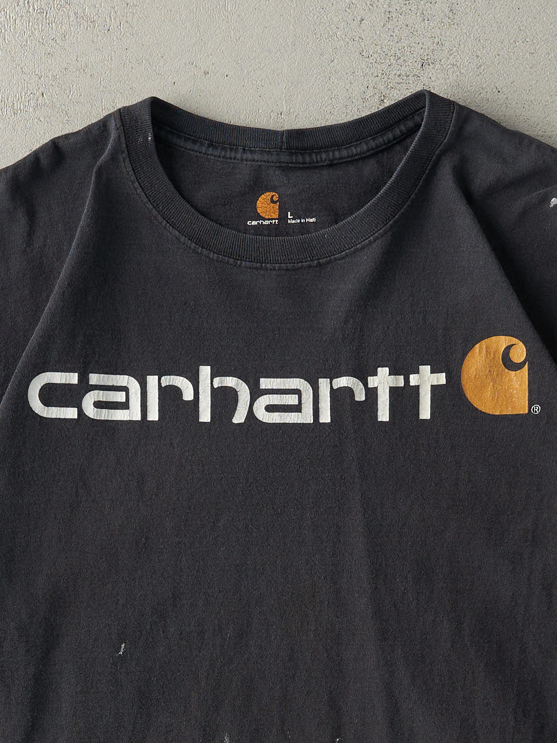 Vintage Y2K Black Carhartt Logo Tee (L)