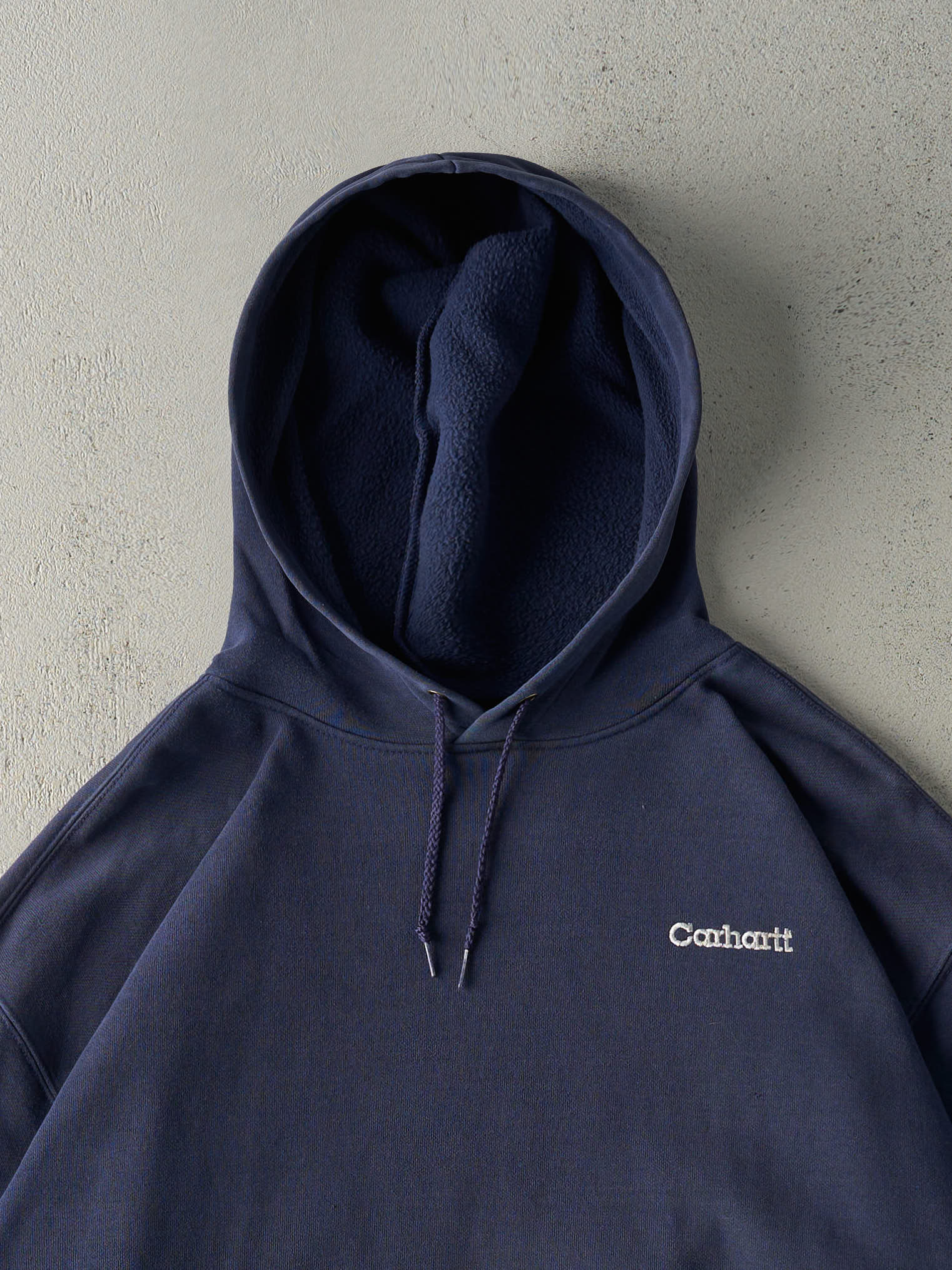 Vintage 90s Navy Blue Carhartt Embroidered Hoodie (XXL)