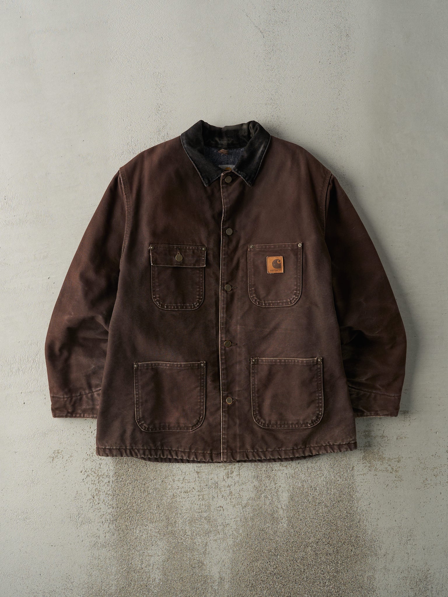 Vintage Y2K Brown Carhartt Blanket Lined Chore Jacket (L)