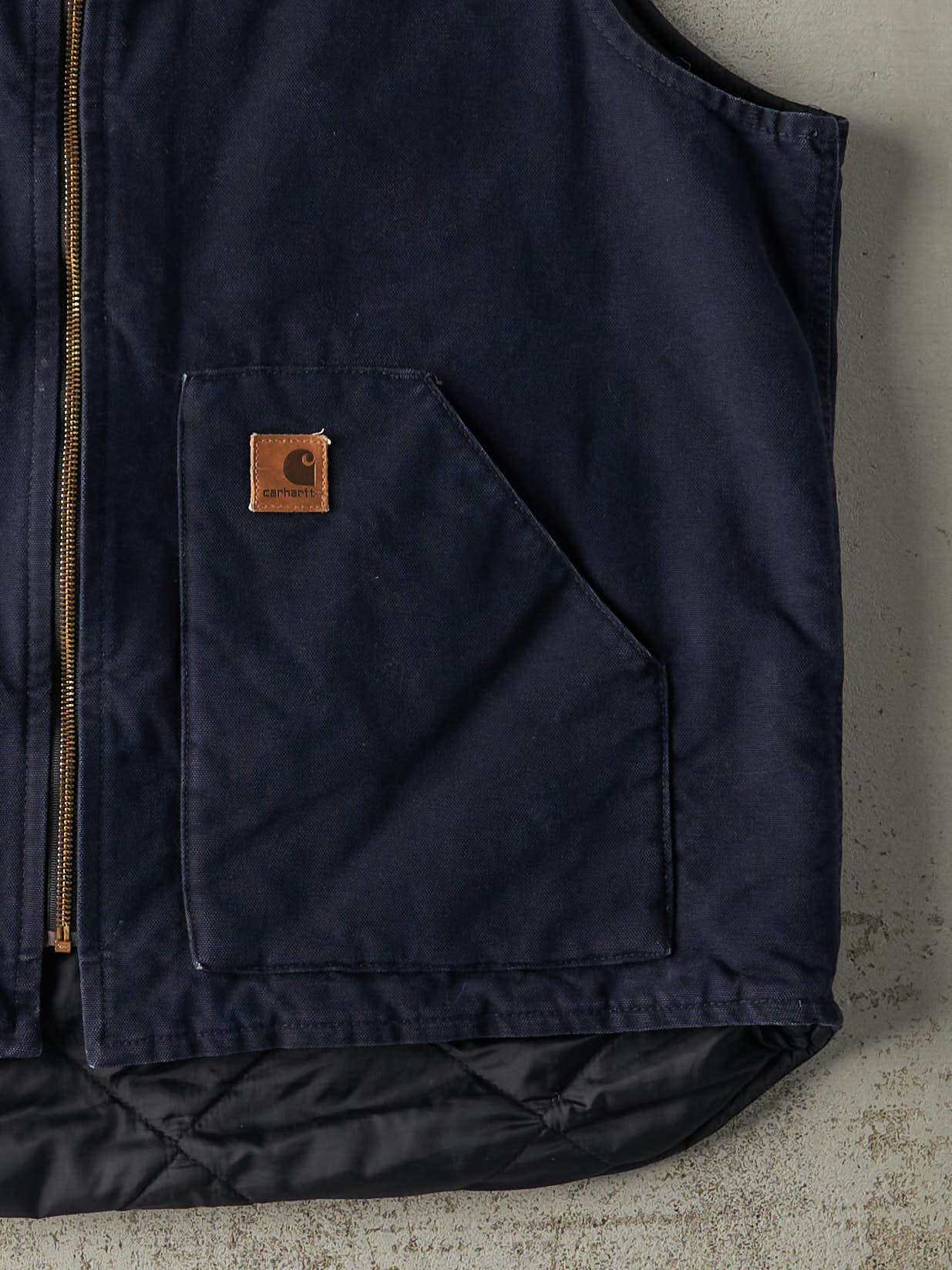 Vintage Y2K Navy Blue Embroidered Carhartt Vest (L)