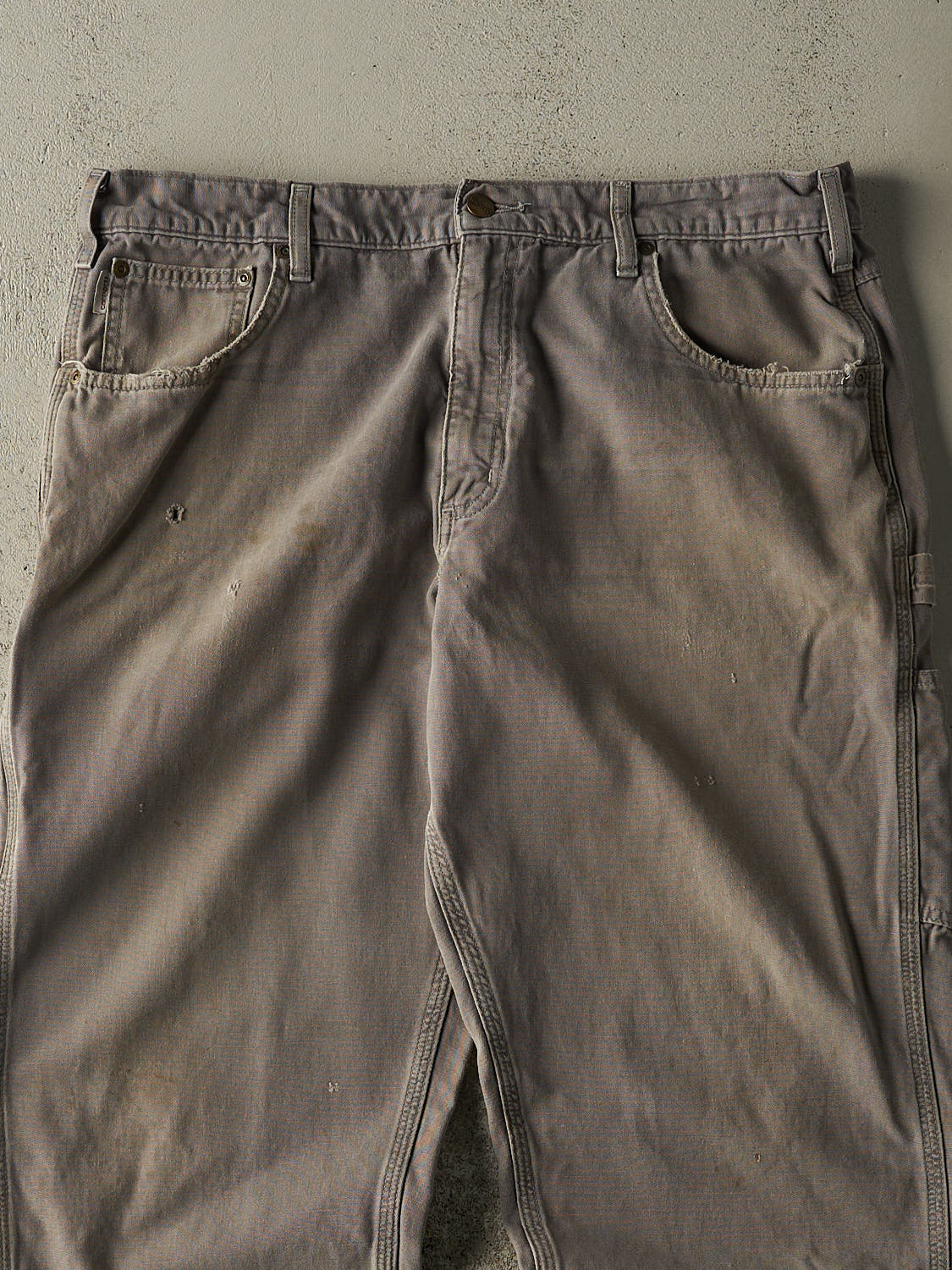 Vintage 90s Faded Grey Carhartt Carpenter Pants (37x29.5)