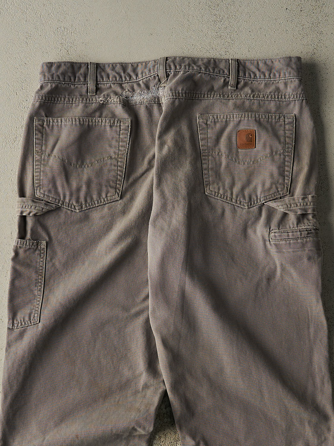 Vintage 90s Faded Grey Carhartt Carpenter Pants (37x29.5)