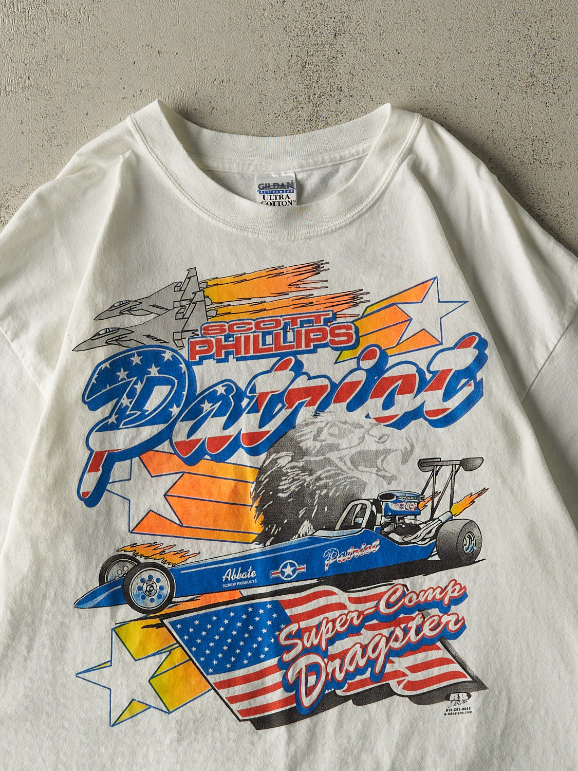 Vintage Y2K White Scott Phillips Racing Tee (L/XL)