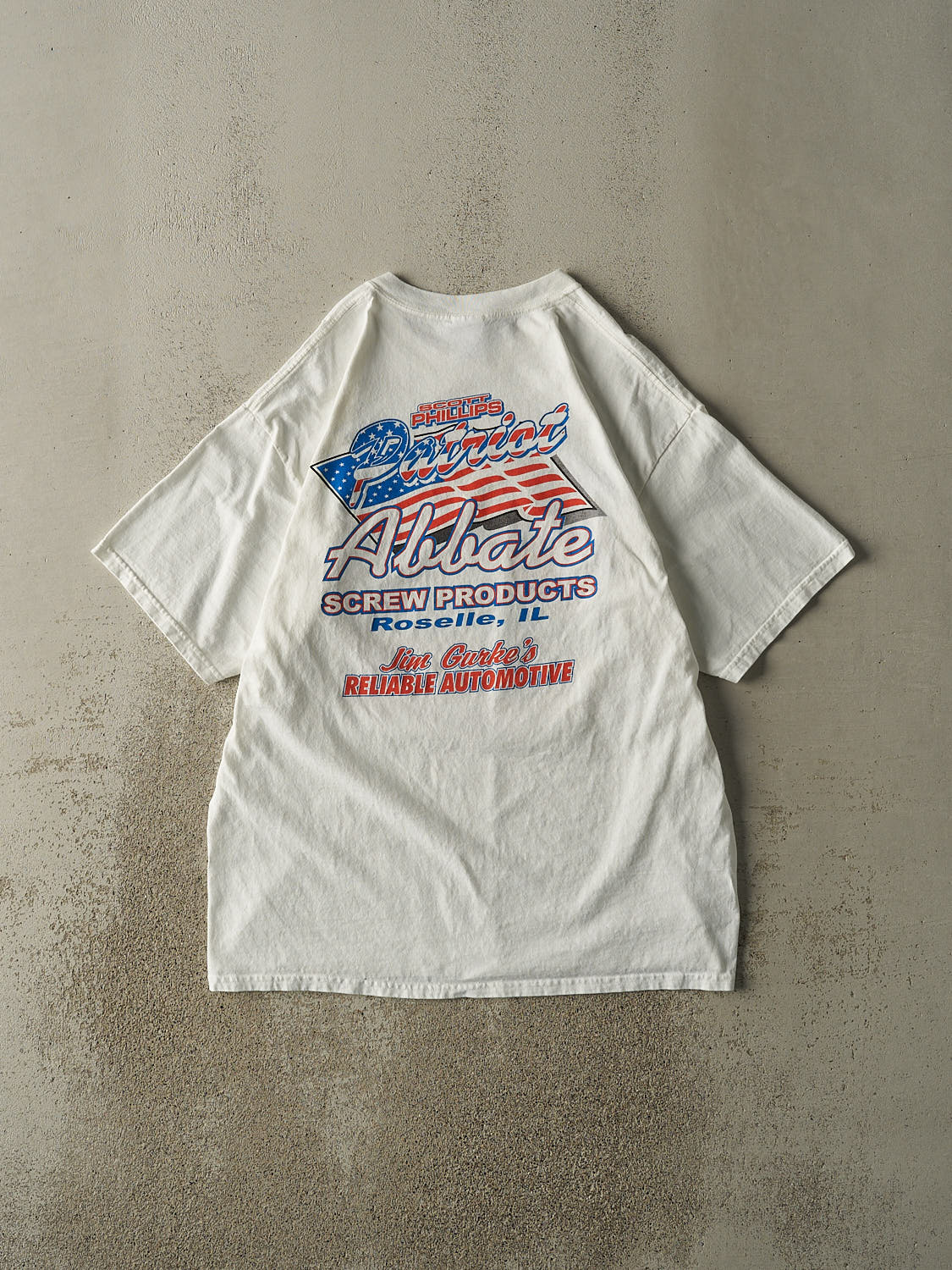 Vintage Y2K White Scott Phillips Racing Tee (L/XL)