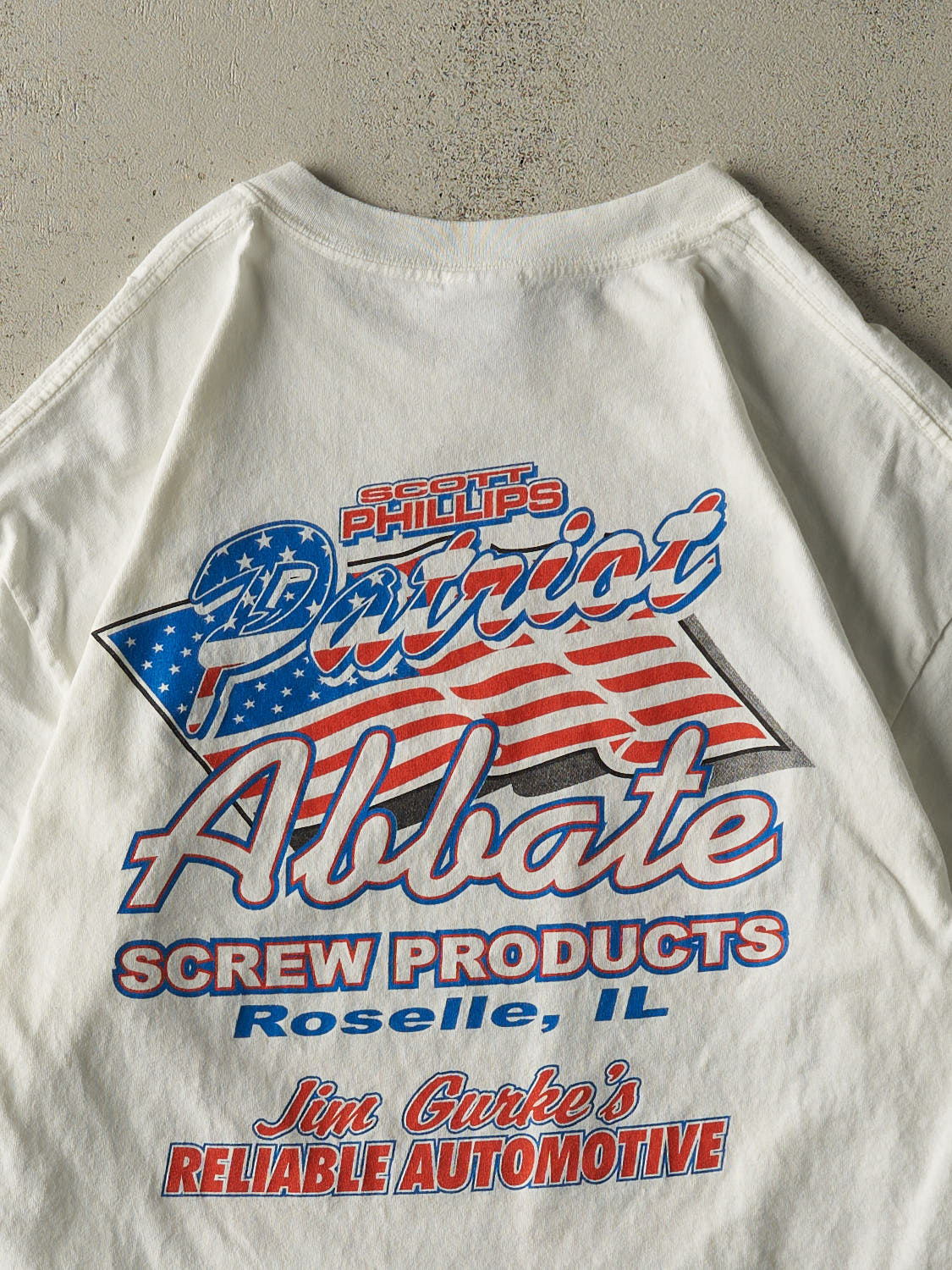 Vintage Y2K White Scott Phillips Racing Tee (L/XL)