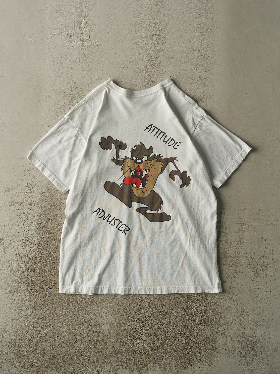 Vintage 90s White Tazmanian Devil Bootleg Tee (L/XL)