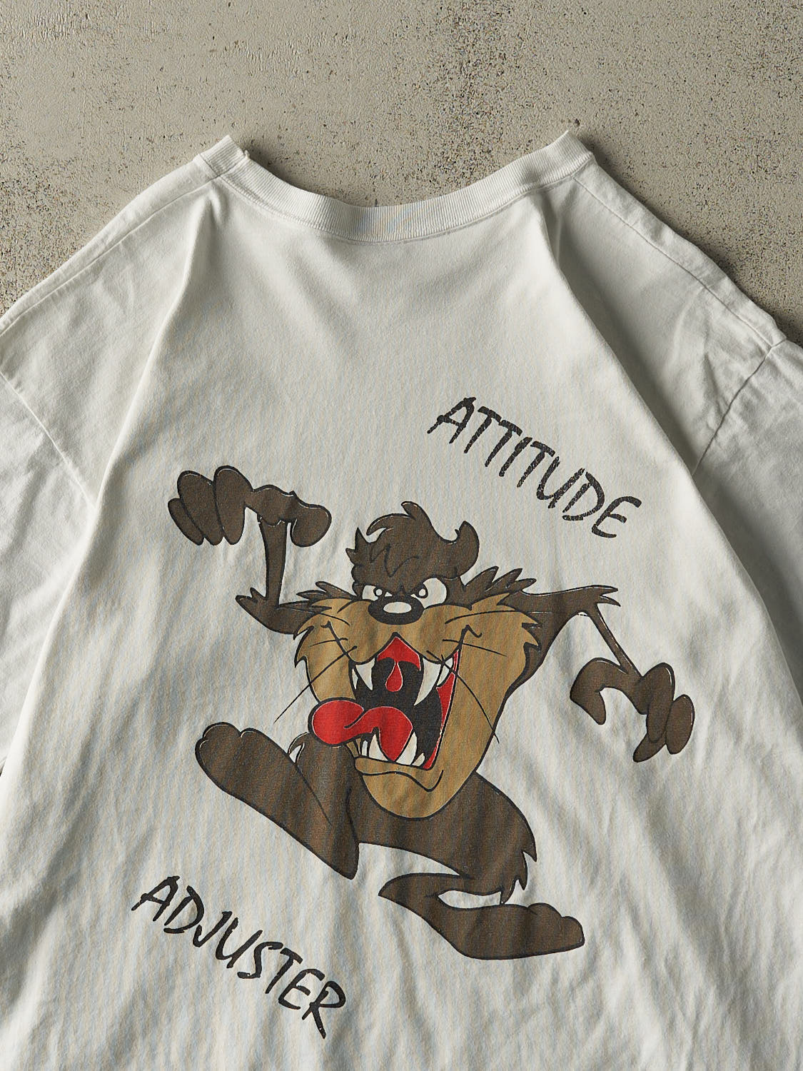 Vintage 90s White Tazmanian Devil Bootleg Tee (L/XL)
